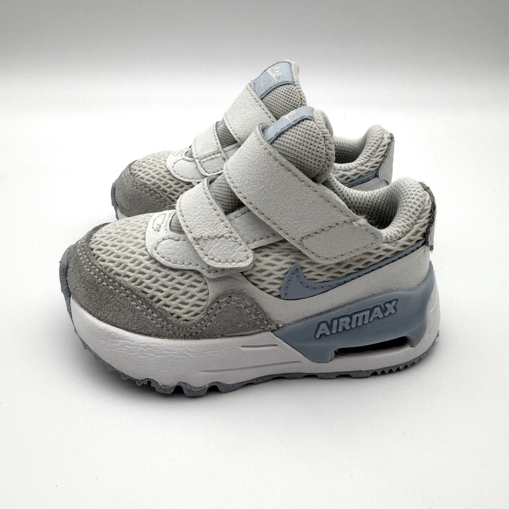 Nike Air Max Systm Toddler Sneakers White Cobalt Blue Bliss Size 5C EUC‎
